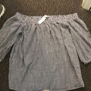 Old navy off the shoulder gingham blouse